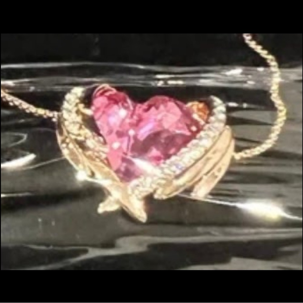 Necklace - Louisa Secret 18K White Rose Gold Plated Heart Pendant Necklace